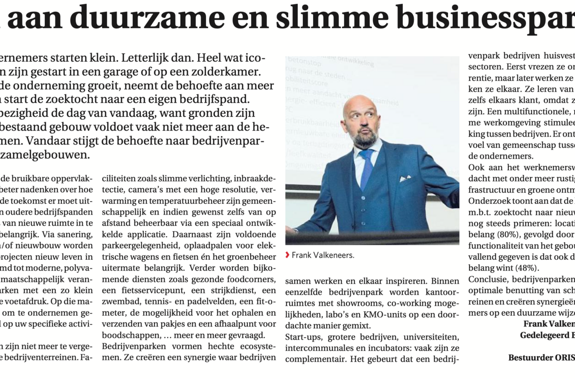 Nood aan duurzame en slimme businessparken