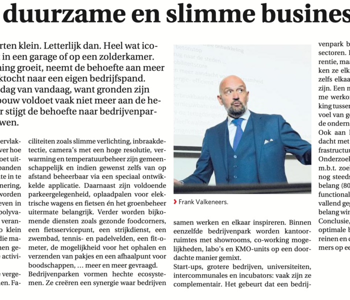 Nood aan duurzame en slimme businessparken