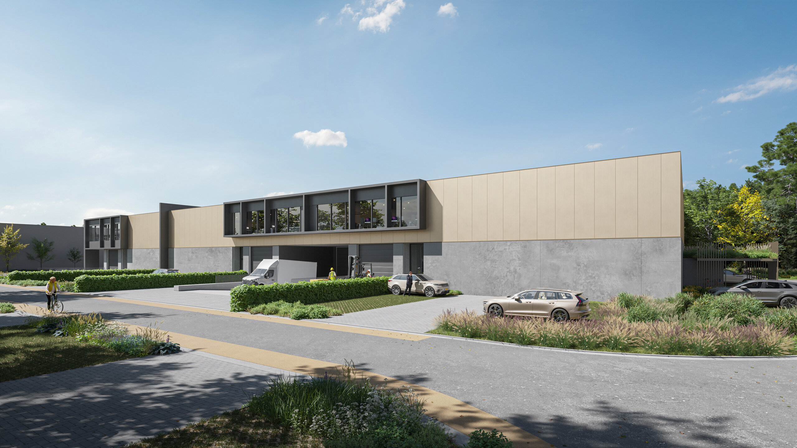 Graag stellen wij u deze nieuwbouw KMO-units voor in het bedrijvenpark Cesar te Bornem. In de eerste fase bieden wij hier nog 4 KMO-units te koop aan. Dit bedrijventerrein is uitermate strategisch gelegen in de gouden driehoek Antwerpen – Brussel – Ge