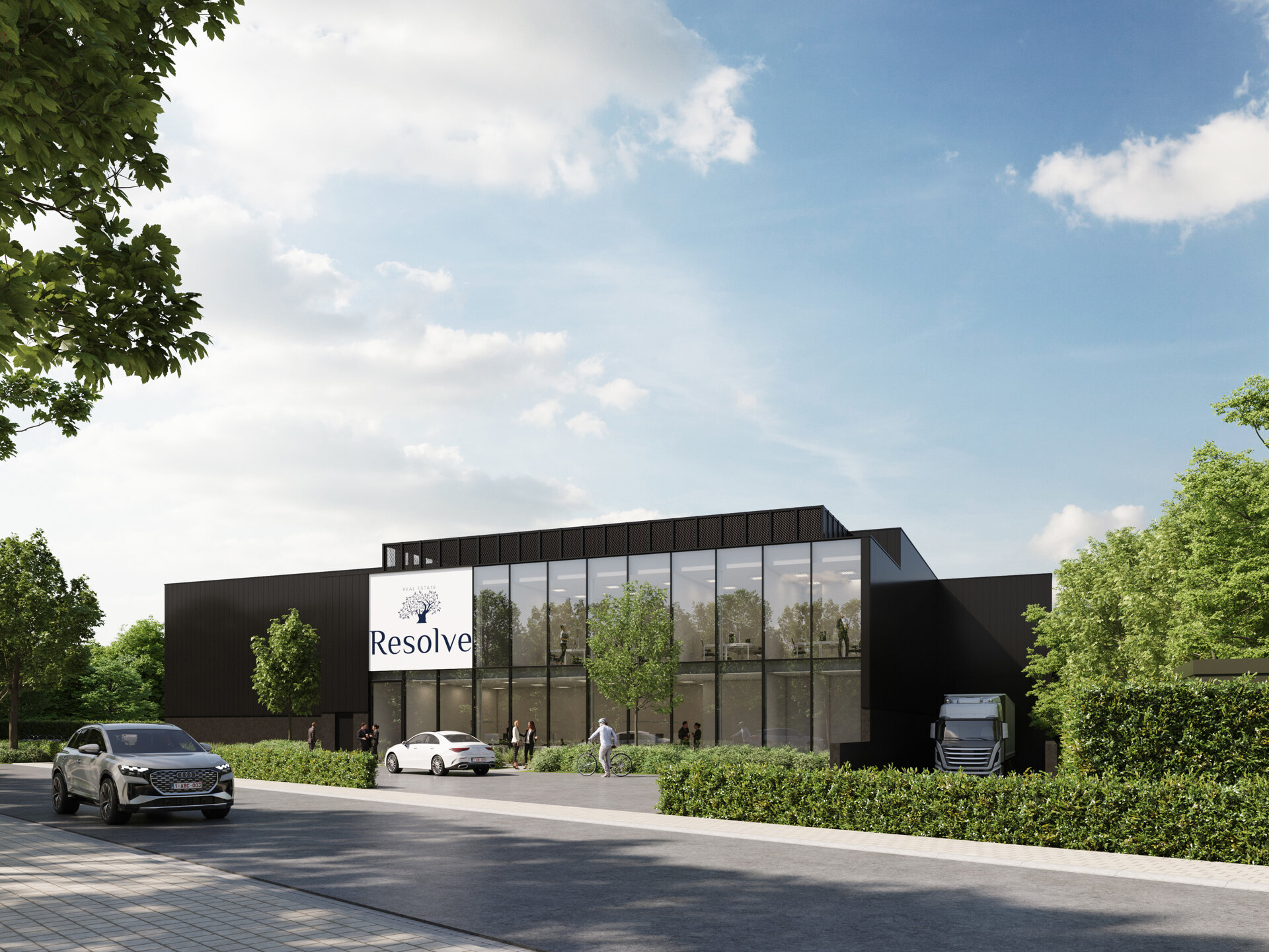 In de industriezone 'De Vloeiende' te Kapellen wordt een nieuw bedrijfsgebouw opgetrokken. Het betreft een gebouw van 1 791 m², bestaande uit 1 275 m² opslagruimte en 516 m² kantoorruimte/showroommogelijkheden, dit op een perceel van ca. 4900 m². Het
