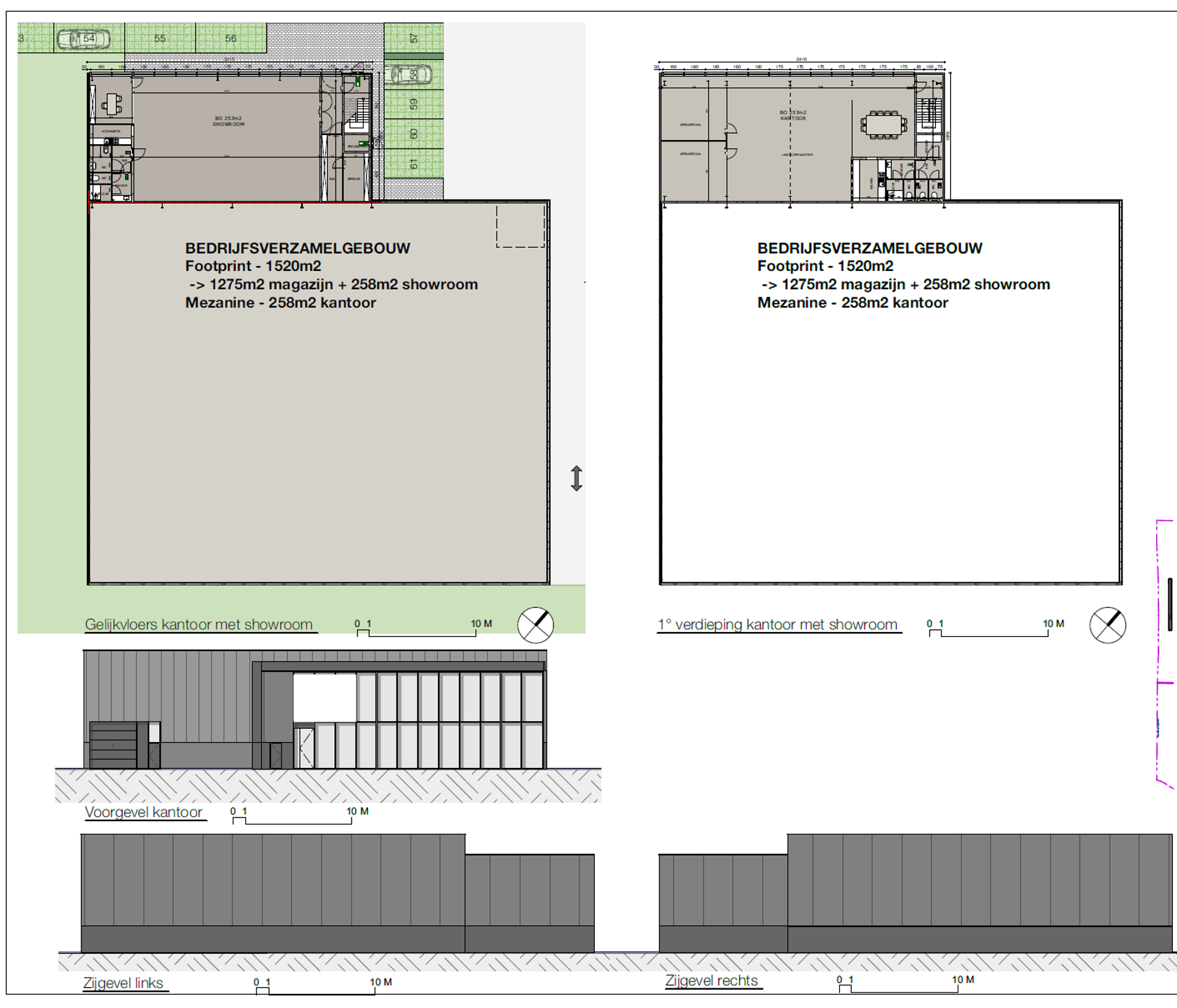 In de industriezone 'De Vloeiende' te Kapellen wordt een nieuw bedrijfsgebouw opgetrokken. Het betreft een gebouw van 1 791 m², bestaande uit 1 275 m² opslagruimte en 516 m² kantoorruimte/showroommogelijkheden, dit op een perceel van ca. 4900 m². Het 
